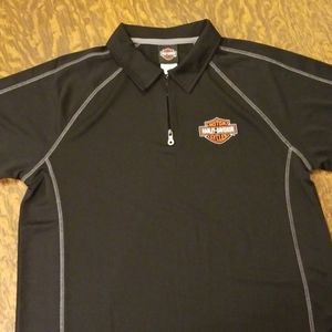 Harley-Davidson technical zip up polo black large